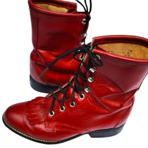 Laredo Red leather kitties boots 6.5 - Picture 1 of 16